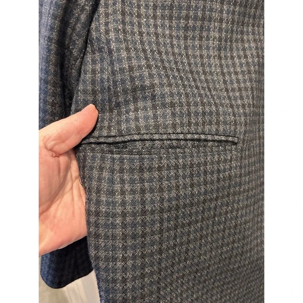 Oscar de la Renta Mens Tailored Blazer 46R Houndstooth Wool‎ Blend Classic